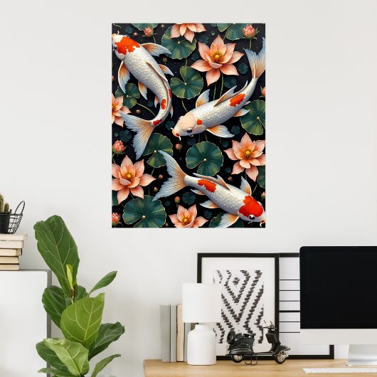 Vibrant Koi Pond Poster (Heimbüro)