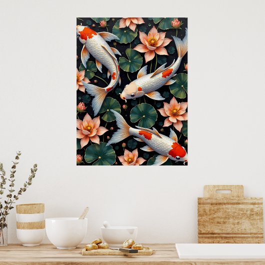 Vibrant Koi Pond Poster (Küche)