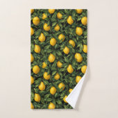 Vibrant Lemon Citrus Tree Pattern Badhandtuch Set (Handtuch)