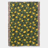 Vibrant Lemon Citrus Tree Pattern Decke (Vorderseite Vertikal)