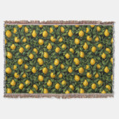 Vibrant Lemon Citrus Tree Pattern Decke (Vorderseite)