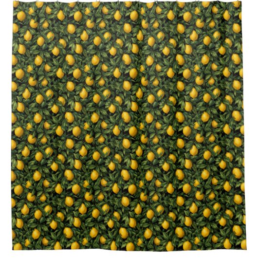 Vibrant Lemon Citrus Tree Pattern Duschvorhang (Vorderseite)