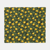 Vibrant Lemon Citrus Tree Pattern Fleecedecke (Vorderseite (Horizontal))