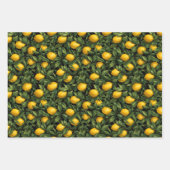 Vibrant Lemon Citrus Tree Pattern Geschenkpapier Set (Vorderseite)