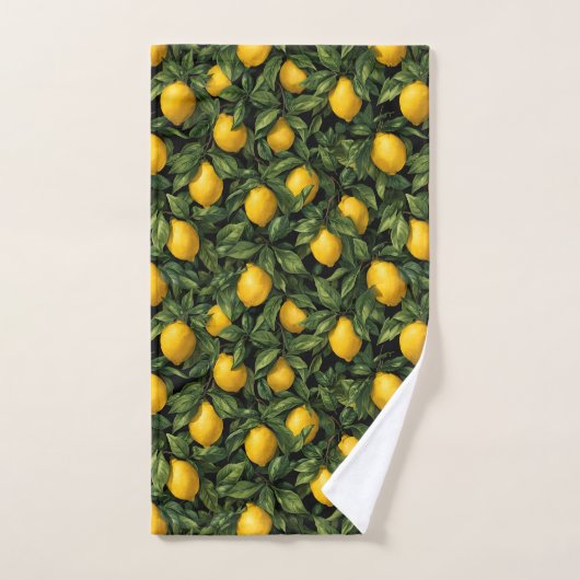 Vibrant Lemon Citrus Tree Pattern Handtuch (Handtuch)