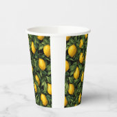 Vibrant Lemon Citrus Tree Pattern Pappbecher (Links)