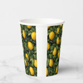 Vibrant Lemon Citrus Tree Pattern Pappbecher (Rechts)