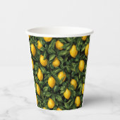 Vibrant Lemon Citrus Tree Pattern Pappbecher (Vorderseite)