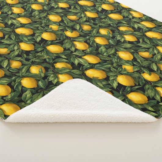 Vibrant Lemon Citrus Tree Pattern Sherpadecke (3/4)