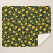 Vibrant Lemon Citrus Tree Pattern Sherpadecke (Vorderseite (Horizontal))