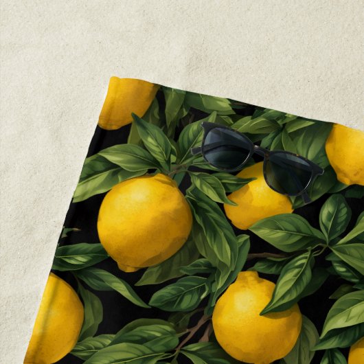 Vibrant Lemon Citrus Tree Pattern Strandtuch (Beispiel)