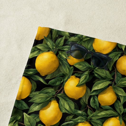 Vibrant Lemon Citrus Tree Pattern Strandtuch (Beispiel)