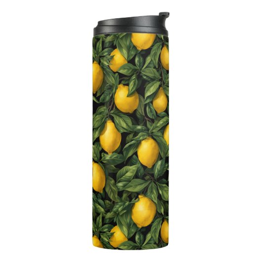 Vibrant Lemon Citrus Tree Pattern Thermosbecher (Nach links gedreht)