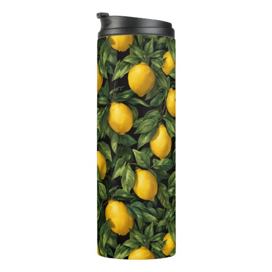 Vibrant Lemon Citrus Tree Pattern Thermosbecher (Nach rechts gedreht)