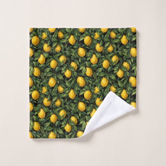 Vibrant Lemon Citrus Tree Pattern Waschlappen (Waschlappen)