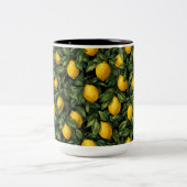 Vibrant Lemon Citrus Tree Pattern Zweifarbige Tasse (Mittel)
