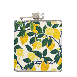 Vibrant Lemon Grove Flachmann