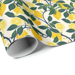 Vibrant Lemon Grove Geschenkpapier