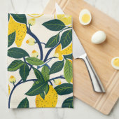 Vibrant Lemon Grove Geschirrtuch (Viertel Falte)