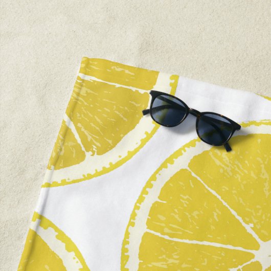 Vibrant Lemon Slice Pattern Summer Beach Towel Strandtuch (Beispiel)