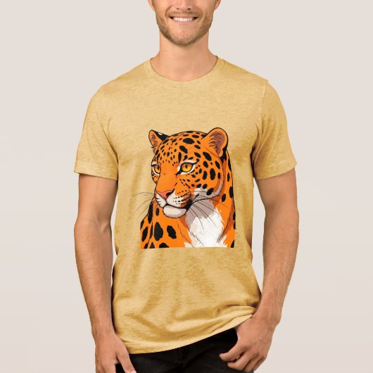Vibrant Leopard Portrait With Bold Spots Tri-Blend Shirt (Vorderseite)