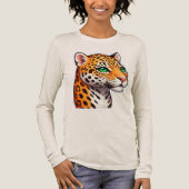 Vibrant Leopard Portrait With Bold Spots Tri-Blend Shirt (Vorderseite)