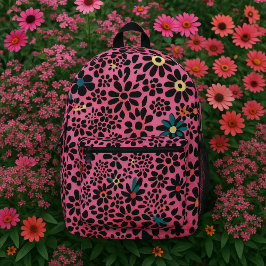 Vibrant Leopard Print Inspired Floral Pattern  Bedruckter Rucksack