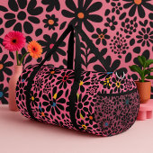 Vibrant Leopard Print Inspired Floral Pattern Duffle Bag