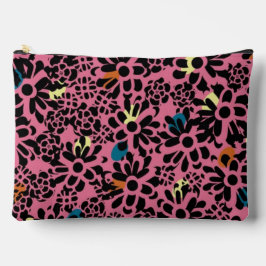 Vibrant Leopard Print Inspired Floral Pattern  Zubehörtasche