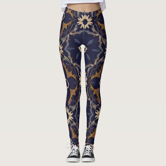 Vibrant "Less Is More" Abstract Graphic Leggings (Vorderseite)