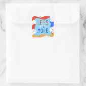 Vibrant "Less Is More" Abstract Graphic Quadratischer Aufkleber (Tasche)