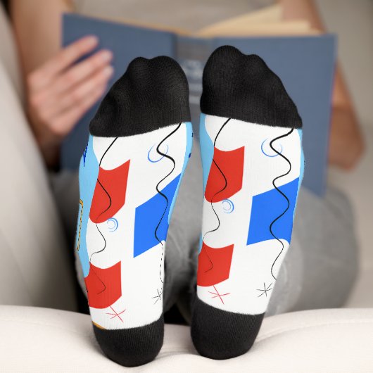 Vibrant "Less Is More" Abstract Graphic Socken (Unterseite)