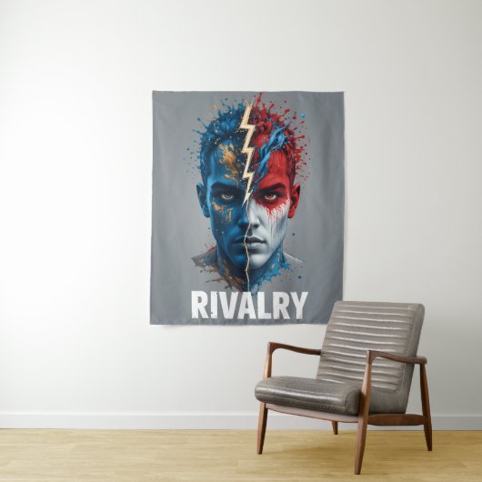 Vibrant "Less Is More" Abstract Graphic Wandteppich (Beispiel)