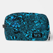 Vibrant Light Blue Monogram Toiletry Bag Waschbeutel (Vorderseite)