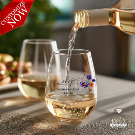 Vibrant Lila Orange Wildblumen Mrs. Weinglas Ohne Stiel