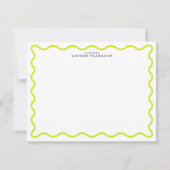 Vibrant Lime Wavy Frame Note Card Einladung (Vorderseite)