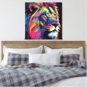 Vibrant lion painting leinwanddruck (Insitu (Schlafzimmer))