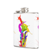Vibrant Liquid Explosion: Abstract Paint Splash Flachmann (Links)
