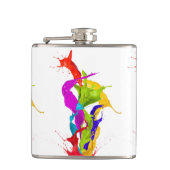 Vibrant Liquid Explosion: Abstract Paint Splash Flachmann (Vorderseite)
