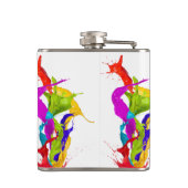 Vibrant Liquid Explosion: Abstract Paint Splash Flachmann (Rückseite)