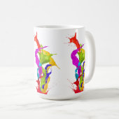 Vibrant Liquid Explosion: Abstract Paint Splash Kaffeetasse (VorderseiteRechts)