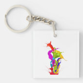 Vibrant Liquid Explosion: Abstract Paint Splash Schlüsselanhänger (Vorderseite)