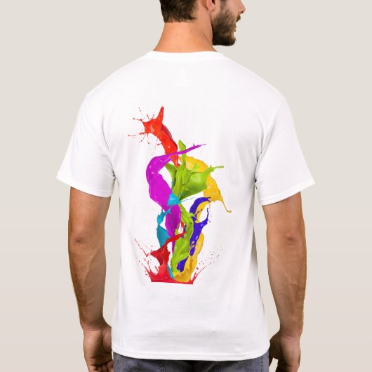Vibrant Liquid Explosion: Abstract Paint Splash T-Shirt (Rückseite)