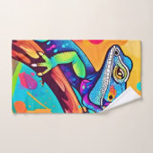 Vibrant Lizard Artwork Badhandtuch Set (Handtuch)