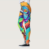 Vibrant Lizard Artwork Leggings (Links)