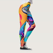 Vibrant Lizard Artwork Leggings (Rechts)