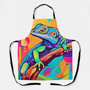Vibrant Lizard Artwork Schürze