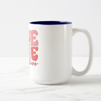 Vibrant love more worry less motivational zweifarbige tasse