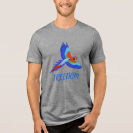 Vibrant Macaw Parrot Freedom Tri-blend T-Shirt Shirt