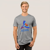 Vibrant Macaw Parrot Freedom Tri-blend T-Shirt Shirt (Vorderseite voll)